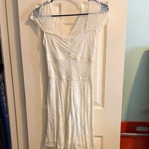 Abercrombie & Fitch Cream Lace Detail Dress